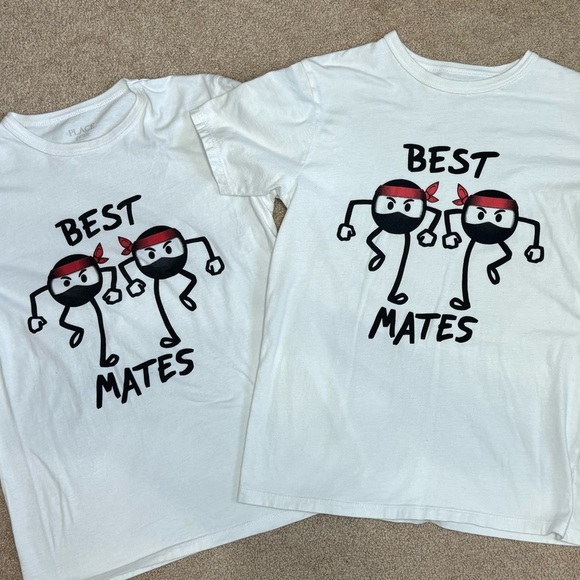 Place 2 white Graphic Tees - Picture 1 of 4